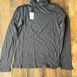 J. Crew Charcoal Gray Tissue Turtleneck Long Sleeve Blouse